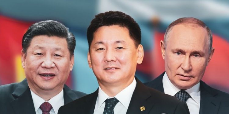 Ерөнхийлөгч У.Хүрэлсүх, Ши Жиньпин, Путин нар уулзаж байна